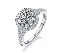 GGYTMQL 3 quilates d color anillos de boda moissanite para mujeres chispas100% 925 joyas de compromiso de plata esterlina
