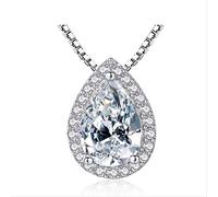 GGYTMQL 3CT Lab Diamond Pends Real Fiest Pendants Collar Collar para Mujeres Joyas de Encanto Nupcial