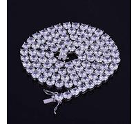 GGYTMQL 4 mm 5 mm 6 mm 1 Fila Cabila de Tenis de Tenis Hip Hop Joyería Material Material Hombres Collar de Cristal de 20 Pulgadas 4 mm de Ancho