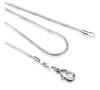 GGYTMQL 40cm-60 cm Tiny Real 925 1 mm/2 mm Slim redondea Cadena de Serpiente Collar Collares para Mujeres Regalo