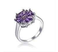 GGYTMQL 925 Anillos de flores de flores Anillo de fiestas de compromiso de circón cúbico cúbico joyas finas