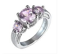 GGYTMQL 925 Anillos de joyería con piedras preciosas de circón rosa anillo de mujeres para accesorios para fiestas de compromiso de bodas