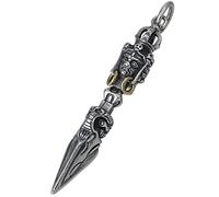 GGYTMQL 925 Colgante de joyería de Plata, Colgante de Amuleto de Hombres de Plata tailandés, Colgante de Cadena de Collar Vintage para Hombres y Mujeres (sin Cadena) (S925 Silver 51 * 9 mm)