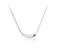 GGYTMQL 925 Collar de Berenjena de Plata esterlina Cabila de clavícula de diseño pequeño de Lujo de Lujo de Lujo de Lujo (Oro Blanco)