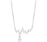 GGYTMQL 925 Collar de Cadena de Enlace de la Forma del corazón de circón para Mujeres Joyas de Fiesta geométrica