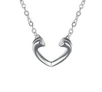 GGYTMQL 925 Collar de Colgante de corazón Abierto para Mujeres Fiesta de Compromiso de Bodas