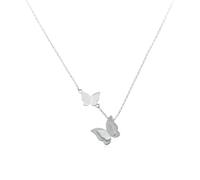 GGYTMQL 925 Collar de Encanto de Mariposa Doble para Mujeres Farty de Joyas de Navidad Accesorios de Joyas