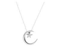 GGYTMQL 925 Collar de Estrella de la Luna Cadena de clavícula espumosa Mujer Joyería de Boda Joya Regalo de cumpleaños