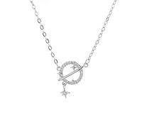 GGYTMQL 925 Collares Colgantes Colgantes de Estrellas Joyas de Cadena de clavícula Femenina