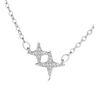 GGYTMQL 925 Collares de Estrella de Cristal y Colgantes para Mujeres Joyas de Boda Chokers