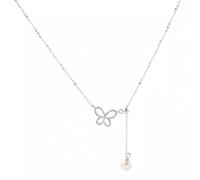 GGYTMQL 925 Collares de Mariposa para Mujeres Temperamento Damas Pearl Clavícula Cadera de Gargantilla Joyería