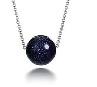 GGYTMQL 925 Collares Joyas para Mujeres Piedra Natural Azul Sun Suna Sitara Beads