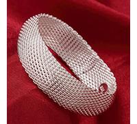 GGYTMQL 925 Corazón redondo Pulsera abierta para brazaletes para mujeres