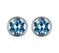 GGYTMQL 925 Cristales de Plata esterlina de Pendientes de sementales de Plata esterlina para Mujeres Accesorios de joyería Fina Regalo