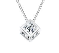 GGYTMQL 925 Cubo COLETO DE CRISIÓN DE CIRCONIA COLLATIVO para Mujeres REFECTO 45cm Coloque de la Cadena de Enlaces Joyas de Boda