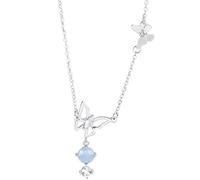 GGYTMQL 925 Joyería de Navidad Colgante de Collar de Encanto de Mariposa para Mujeres Caja de Bodas
