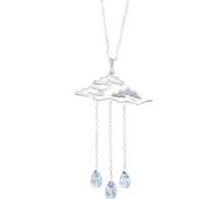 GGYTMQL 925 Nubes de Gota de Agua de Cristal Collar Colgante para Mujeres Joyas de Cuello de Gargantilla
