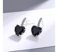 GGYTMQL 925 Pendientes cardíacos pequeños de Plata esterlina para Mujeres Earings de Cristal