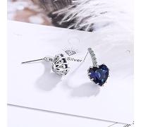 GGYTMQL 925 Pendientes cardíacos pequeños de Plata esterlina para Mujeres Earings de Cristal