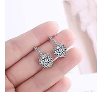 GGYTMQL 925 Pendientes cardíacos pequeños de Plata esterlina para Mujeres Earings de Cristal