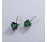 GGYTMQL 925 Pendientes cardíacos pequeños de Plata esterlina para Mujeres Earings de Cristal