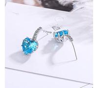 GGYTMQL 925 Pendientes cardíacos pequeños de Plata esterlina para Mujeres Earings de Cristal