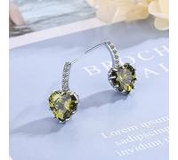 GGYTMQL 925 Pendientes cardíacos pequeños de Plata esterlina para Mujeres Earings de Cristal