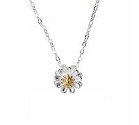 GGYTMQL 925 Pequeñas Margaritas Sol Flor de crisantemo Collar pequeño