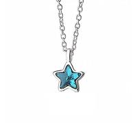 GGYTMQL 925 Pequeño Collar de Estrellas Azules Frescos Colgante de Cinco Puntas