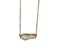 GGYTMQL 925 Silver incrustado Jade Jade White Jade Gold Collar