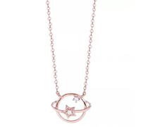 GGYTMQL 925 Star Planet Charm Cadena de clavícula Collar Collar de Joyas para Mujeres Caja de Joyas