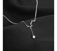 GGYTMQL 925 Sterling Big Dipper Collar Flash Diamante Diamante Tasel Cadena de clavícula Femenina Temperamento Simple Joya Fiesta Regalo