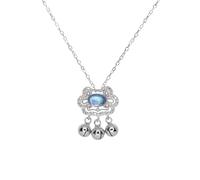 GGYTMQL 925 Tassel Moonstone Lock Cabello de Gargantilla para Mujeres Accesorios de joyería de Fiesta de Bodas