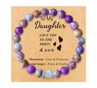 GGYTMQL A mi hija pulsera regalos pulsera de piedras preciosas naturales para su hija pulsera de piedra lunar para dones de niña adolescente cosas de moda
