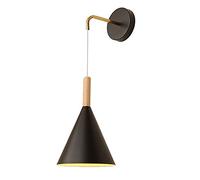 GGYTMQL Accesorio de lámpara de Pared Negra, Apliques de Pared creativos de Metal de Madera de Cama Negro. Sala de Estar escandinava de la Sala Minimalista de la luz de la Pared de la Pared. para el