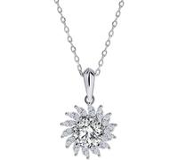 GGYTMQL Accesorios 1 D Color Colgante de muissanita de Color muissanita 18K Collar de Plata esterlina S925 para Mujeres de autenticidad