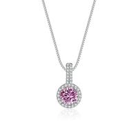 GGYTMQL Accesorios 1ct D Color de moissanite para Mujeres, Collares Colgantes de Diamantes Amarillo/Azul/Rosa, Collares para Esposa mamá