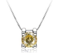 GGYTMQL Accesorios - 1CT Round Cut D Color 925 Collar de Colgante de moissanite de Plata esterlina para Mujeres