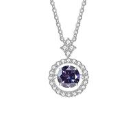 GGYTMQL Accesorios Collar de moissanite de Corte Redondo 1CT para Mujeres D Collar de Diamante de Color Colgante de moissanite para Mujeres