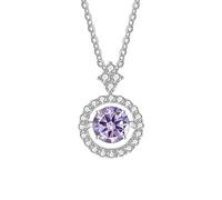 GGYTMQL Accesorios Collar de moissanite de Corte Redondo 1CT para Mujeres D Collar de Diamante de Color Colgante de moissanite para Mujeres