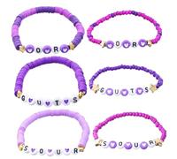 GGYTMQL Accesorios de niñas Pulseras moradas Pulseras estiradas Beads Beads Joya de moda para mujeres Collar de corazones