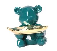 GGYTMQL Accesorios para niñas Forma de Oso Bandeja de joyería de cerámica Plato de Almacenamiento Elegante para el Collar de Cuello para la decoración del hogar Collar