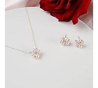 GGYTMQL Accesorios Real NATURO DE Pearl de Agua Dulce Juegos de Joyas Hechas a Mano 925 Pendientes de Collar de Plata para un Regalo de Boda 40 cm
