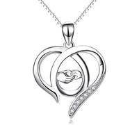 GGYTMQL Accesorios S925 Collar de Plata esterlina para Mujeres Cadena de clavícula Simple Big Bash Sostenidas Manos pequeñas Cabello de Mujer Hugar Hueca Cuello Día de la Madre Lacios