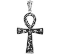 GGYTMQL Accessories - Collar de amuleto vintage de plata de ley 925 para mujer, colgante antiguo, joyería egipcia para hombre, collar egipcio para Halloween, 24inch Chain A Ankh Necklace