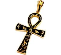 GGYTMQL Accessories - Collar de plata de ley 925 con amuletos vintage para mujer, colgante antiguo, joyería egipcia para hombre, collar egipcio para Halloween, 24inch Chain A Ankh Necklace