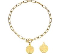GGYTMQL Accessories - Collar de plata de ley 925 para mujer, collar vintage con colgante de sol, cadena larga con colgante de moneda de estrella de sol, cadena gruesa punk, A, A
