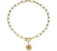 GGYTMQL Accessories - Collar de plata de ley 925 para mujer, collar vintage con colgante de sol, cadena larga con colgante de moneda de estrella de sol, cadena gruesa punk, A, A