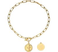 GGYTMQL Accessories - Collar de plata de ley 925 para mujer, collar vintage con colgante de sol, cadena larga con colgante de moneda de estrella de sol, cadena gruesa punk, A, A
