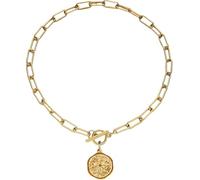GGYTMQL Accessories - Collar de plata de ley 925 para mujer, collar vintage con colgante de sol, cadena larga con colgante de moneda de estrella de sol, cadena gruesa punk, A, A